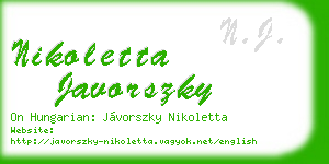 nikoletta javorszky business card